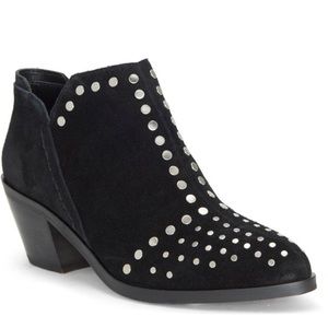 1. State black suede studded ankle booties size 7